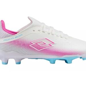 LOTTO Roma 500 girls soccer cleats - White, Pink, and Blue